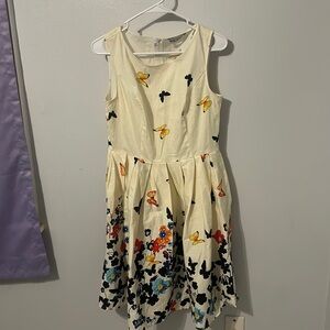 Grace Karin white colorful butterfly dress